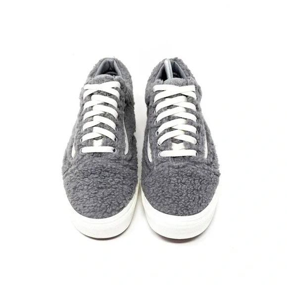Vans Shoes Womens 10 Cozy Hug Faux Fur Low Top Sneakers Skater Gray Sherpa - Picture 5 of 10